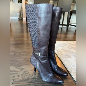 Brown knee high boots